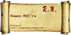 Remes Míra névjegykártya